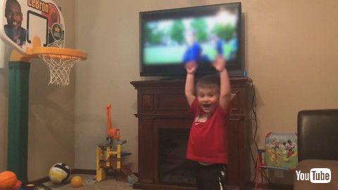 「Kid Performs Cool Trick Shots By Putting Different Balls Through Mini Basketball Hoop - 1186085」