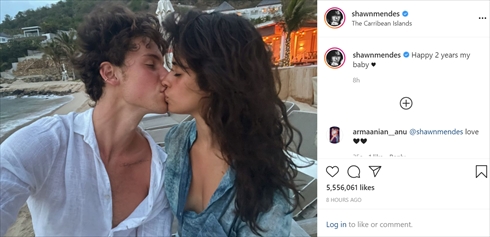 カミラ・カベロ ショーン・メンデス 交際 海外セレブ カリブ海諸島 キスショット Instagram