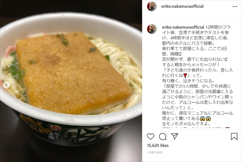 フランス 帰国 中村江里子 フリーアナウンサー 隔離生活 新型コロナウイルス感染症 Instagram