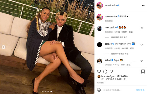 大坂なおみ 恋人 彼氏 ESPY 受賞 全仏