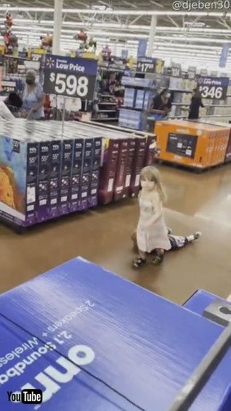 「Sister Drags Cranky Brother Through Store || ViralHog」