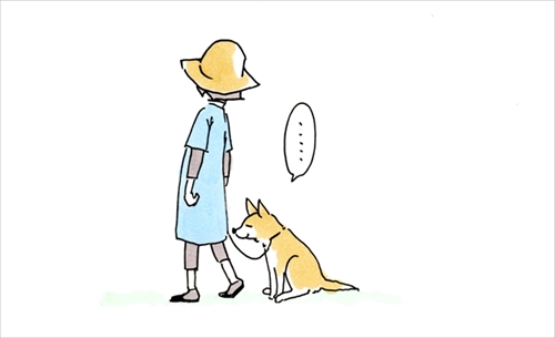 ずっと足元にいるワンちゃん