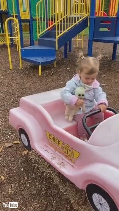 「Little Girl Loves Her Halloween Baby Doll || ViralHog」