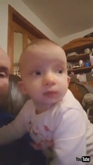 「Toddler Playfully Displays Mom's Facial Expressions From When She Gets Mad at Dad - 1200828」