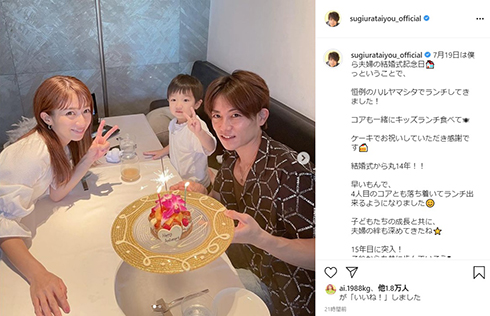 辻希美 杉浦太陽 結婚記念日