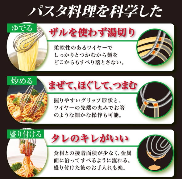 ニッセン 悪魔合体 調理器具 キッチン トング ののじ パスタ パクハグパスタトング