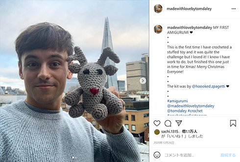 オリンピック 五輪 トム・デーリー トーマス・デーリー 金メダル 飛び込み イギリス 編み物