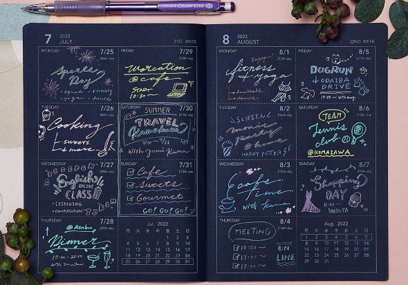 パイロットコーポレーション クルールフォンセ ノート 手帳 付箋 ブラック 濃い色.これはおしゃれ