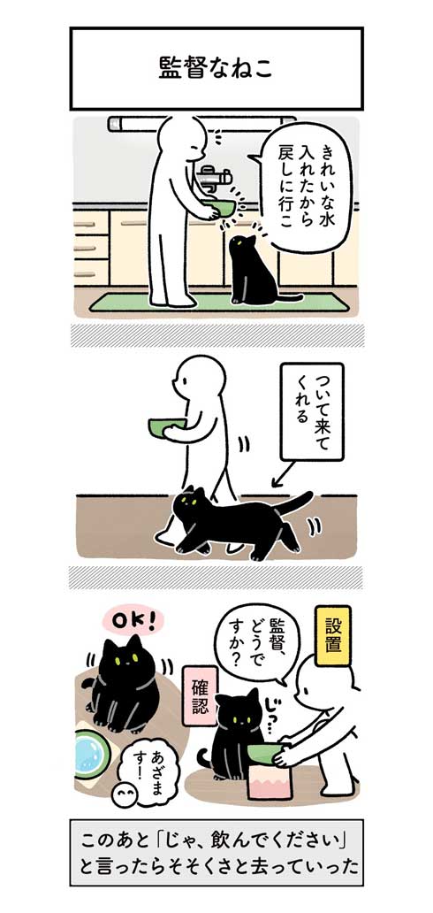 黒猫 ろん 寝る場所 分けあう 絵日記 漫画