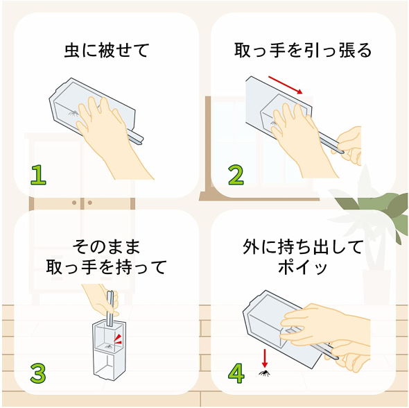 むしキャッチリー 虫 部屋 出た 逃がす