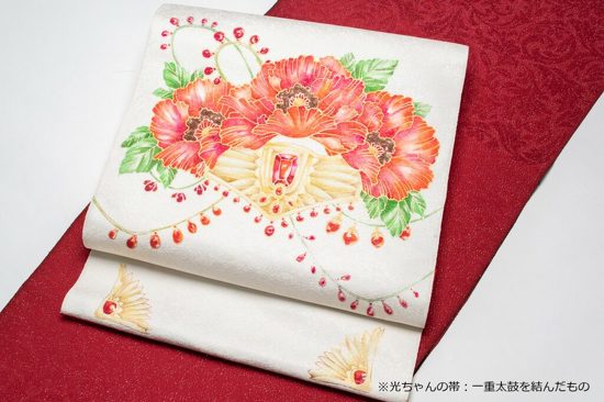 京友禅 名古屋帯（同柄・3色展開）（各33万0000円）