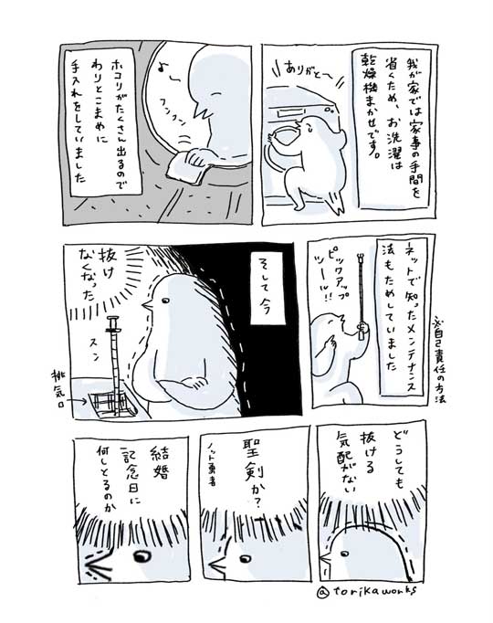 洗濯機 ピックアップツール 聖剣 抜けない 漫画