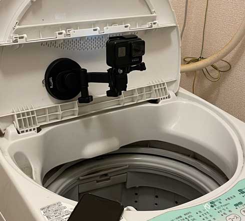 洗濯中 洗濯機の中 アクションカメラ 撮影