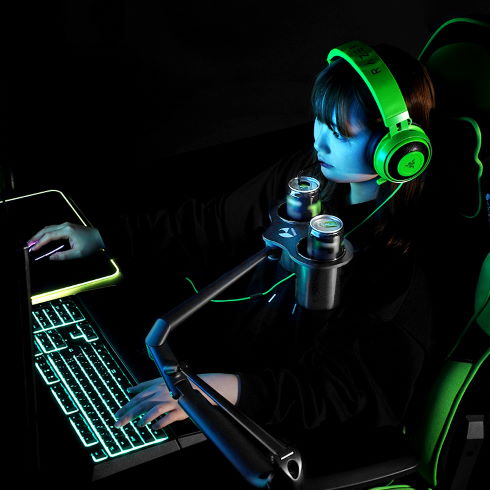 ゲーミングごくごく ビーズ Bauhutte ハンズフリー 水分補給 ハイドロアーム BMA-120HY