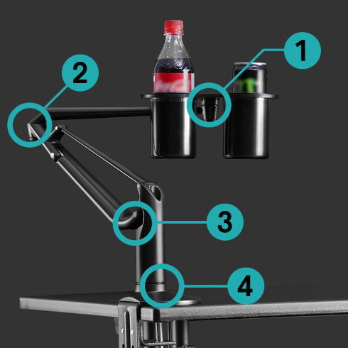 ゲーミングごくごく ビーズ Bauhutte ハンズフリー 水分補給 ハイドロアーム BMA-120HY