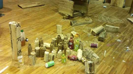 木彫り 自販機 彫刻 山本麻璃絵