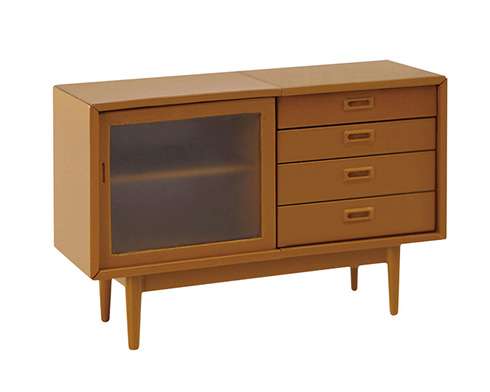 カリモク家具のミニチュアフィギュアから新シリーズ登場　カフェチェアやサイドボードショートが追加