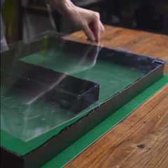 室内 雨の庭 制作