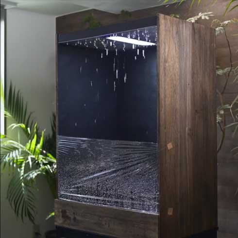 室内 雨の庭 制作