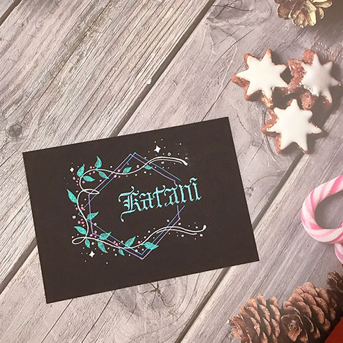 メタリックデコペン作品例・メッセージカード