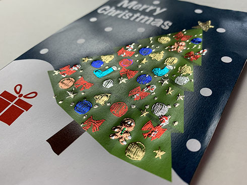 メタリックデコペン作品例・クリスマスカード