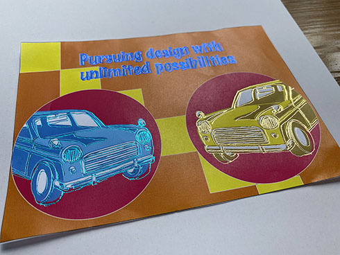 メタリックデコペン作品例・自動車のPOPアート