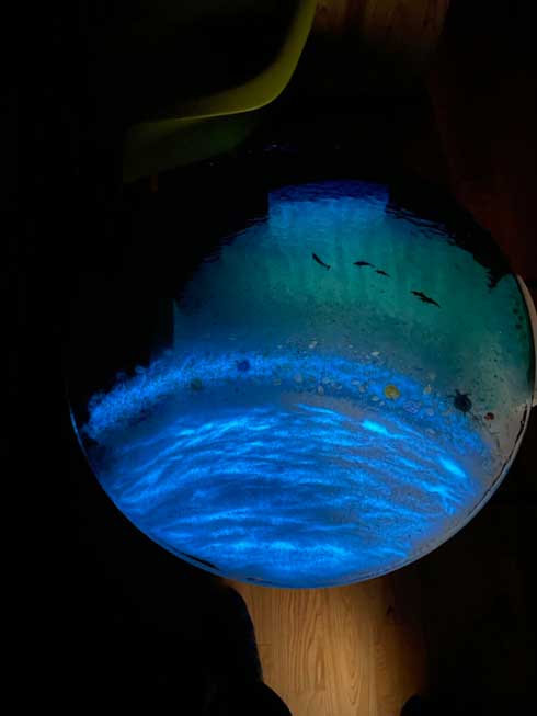 ガラス レジンアート テーブル 南国 ビーチ 海 砂浜 ハンドメイド