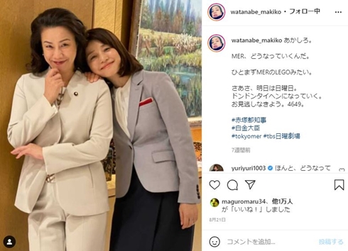 石田ゆり子 渡辺真起子 TOKYOMER ドラマ 共演 白金大臣