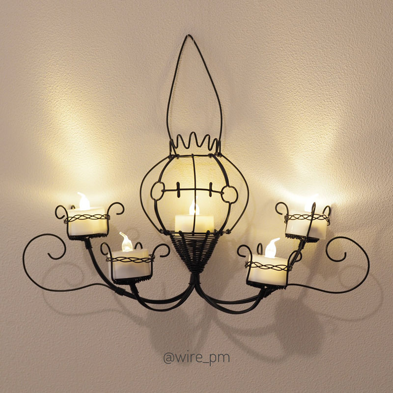 ポケモン「シャンデラ」を針金細工で作ったキャンドルスタンドがおしゃれ　ヒトモシが寄ってきそう