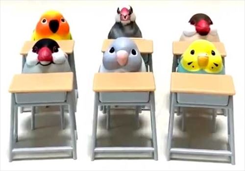 席に着く 文鳥 学校 着席 ミニチュア
