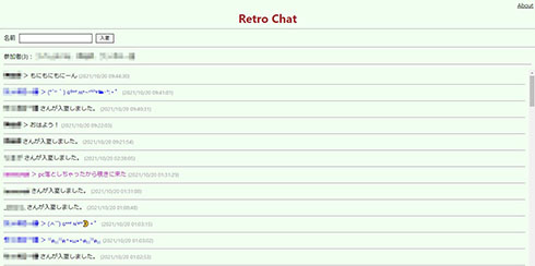 Retro Chat　スクリーンキャプチャ
