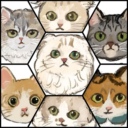 猫大家さん宅の猫ちゃんたちイラスト