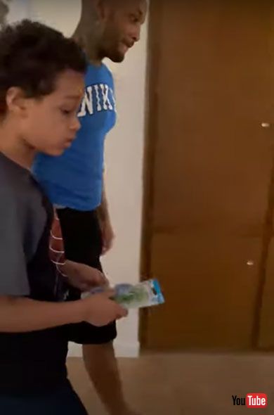 Little Boy Hugs His Father After Being Surprised With Personal Basketball Hoop - 1262365