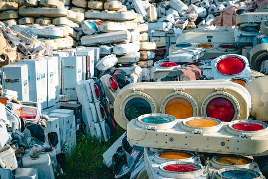 信号機の墓場 名古屋 写真