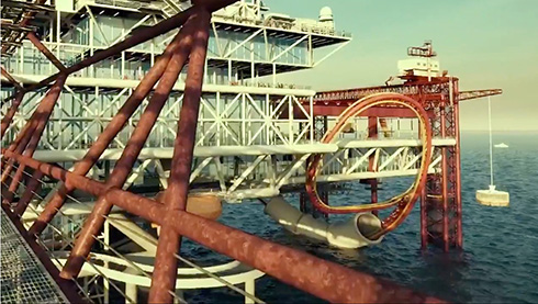 石油を掘る施設を再利用　海上に浮かぶテーマパークがサウジアラビアに登場