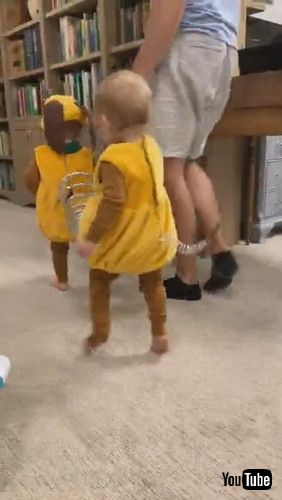 「Twin Toddlers Dress Up as Slinky Dog for Halloween || ViralHog」