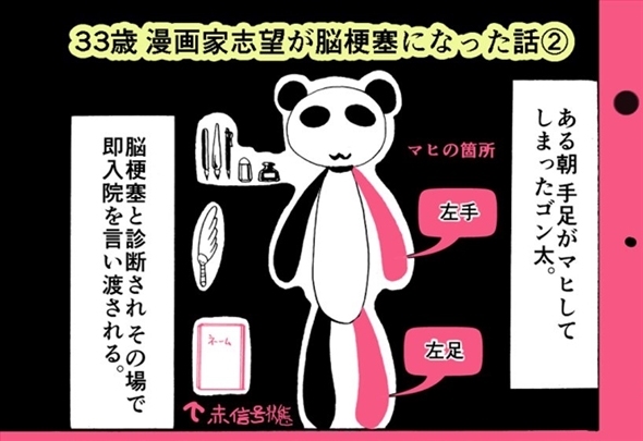 33歳で脳梗塞に　「アンタ死にたいの？」医者に半ギレで入院させられた実体験漫画がためになる