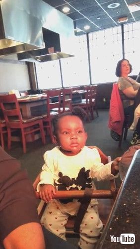 「Baby Girl's First Time at Hibachi || ViralHog」