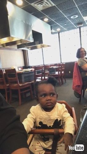 「Baby Girl's First Time at Hibachi || ViralHog」