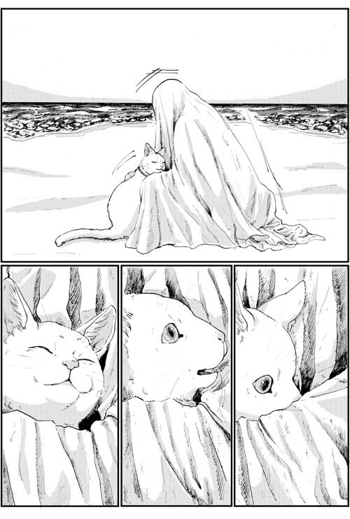 創作 漫画 渚は海の夢を見る 猫 飼い猫 おばけ 鯨庭