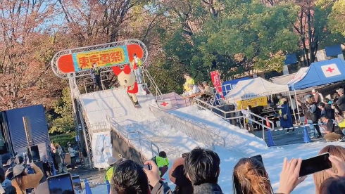 東京雪祭2021 スノーボード きぐるみ ハプニング けんけつちゃん