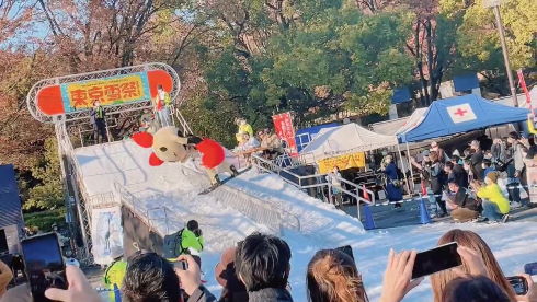 東京雪祭2021 スノーボード きぐるみ ハプニング けんけつちゃん