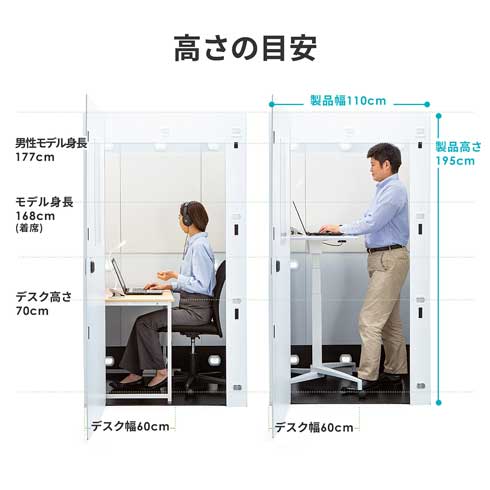 簡易 ワークブース 音漏れ 軽減 自宅 個人 サンワサプライ