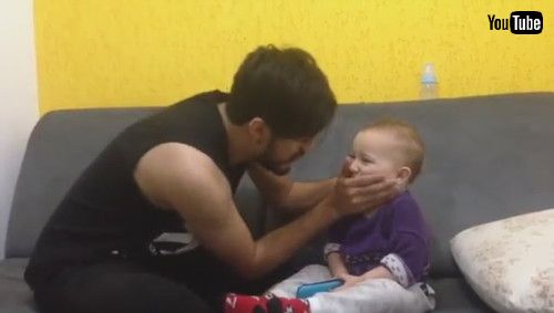 「Cute Baby Interrupts Father Trying to Sing || ViralHog」