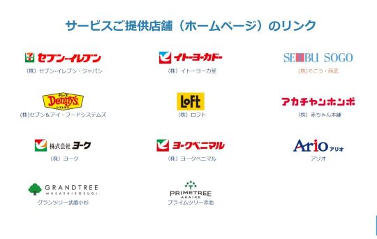 サービスを提供している店舗一覧