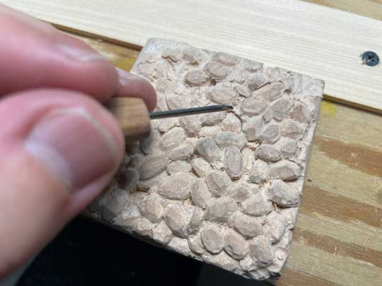 木彫り 溶けかけの氷 彫刻 絵の具