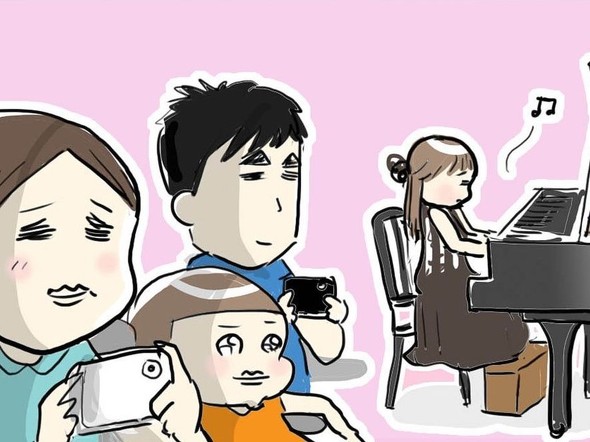 ピアノの発表会 育児漫画 共感 成長