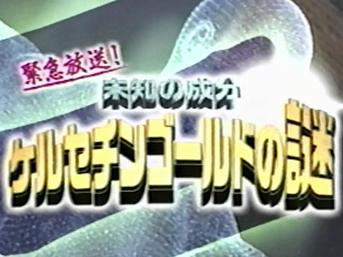 特別映像『緊急放送！未知の成分「ケルセチンゴールド」の謎』タイトル