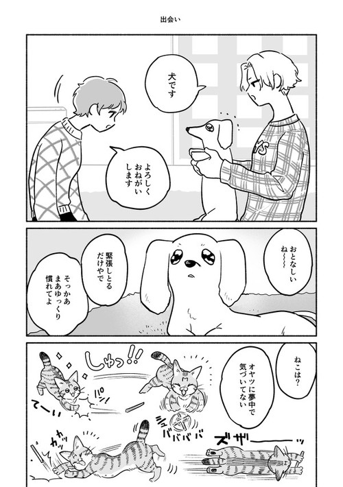 猫マンガ　犬野ねこ　かわいい　シャー　おやつ　ちゅ〜る