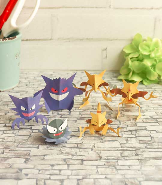 紙 作品 昆虫 蝶と蛾 ポケモン 切り紙 標本 ペーパークラフト